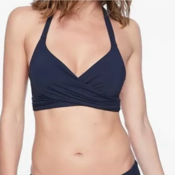 Athleta Other - 🆕 Athleta Navy Wrap Halter Swim Top Bikini